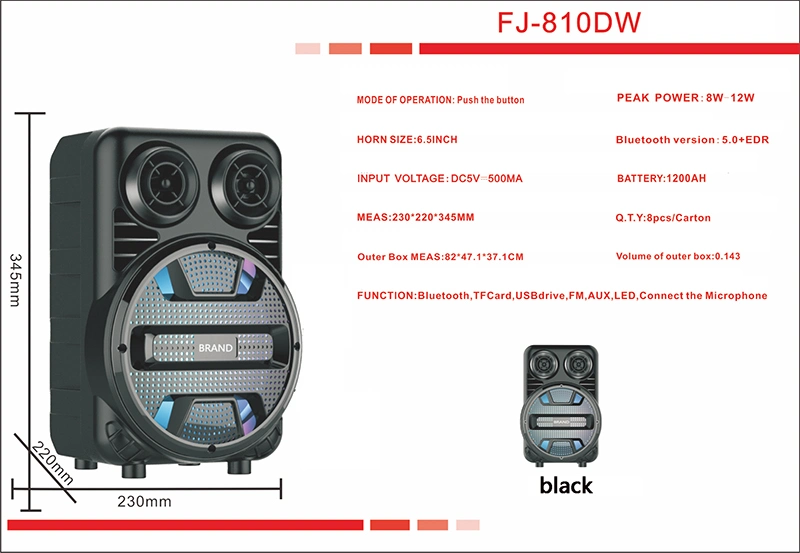 Hot Sale Bluetooth Wireless 2022 Midrange System Box Outdoor DJ Bass Speaker