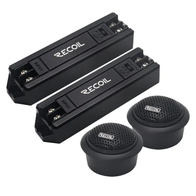 Edge Ret1 Echo Series Composant audio de voiture 2,5 cm Tweeters à dôme en soie néodyme avec filtre croisé à trois niveaux, paire